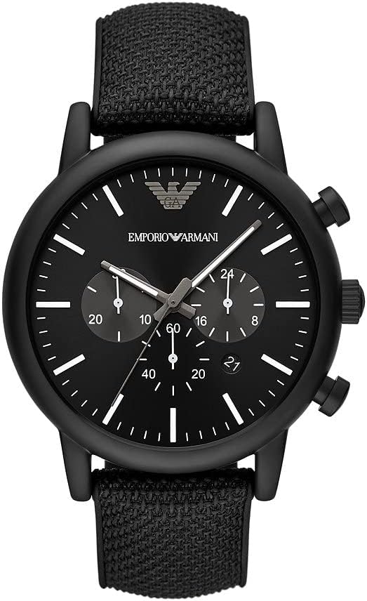 Emporio Armani Men's Chronograph, Black-Tone Stainless Steel Watch,