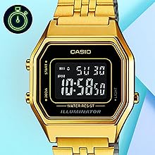 Casio Unisex Gold Metal Quartz Watch One Size